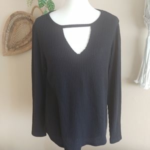 Rock & Republic Ribbed Long Sleeve Top